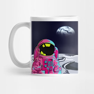 Psychedelic astronaut on the moon Mug